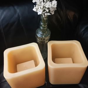 Wax Luminary Square Block Nesting Candles